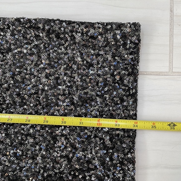 Dress the Population Simone Colorblock Sequin Mini Dress black and gold size M - Picture 7 of 9